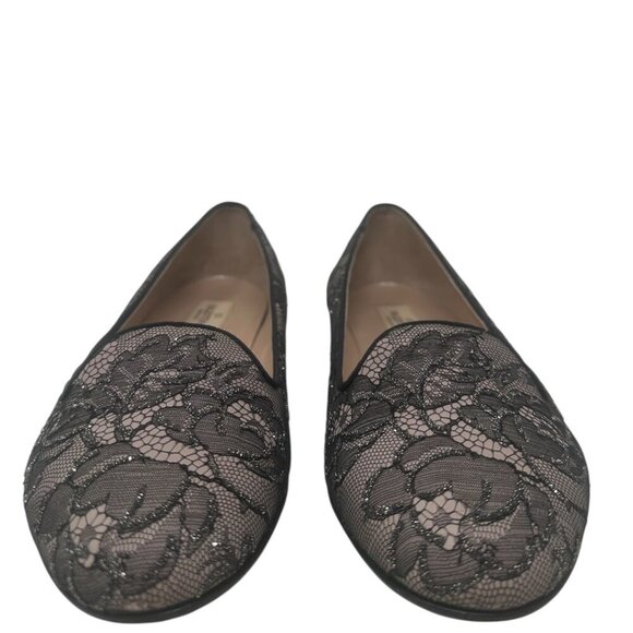 Valentino Garavani Caviar Crystal Lace Smoking Slippers Loafers Flats Size 10 - Picture 3 of 13